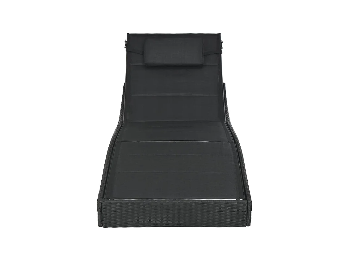 Transat chaise longue bain résine noire 213 x 70 x 40 cm 02_0012922