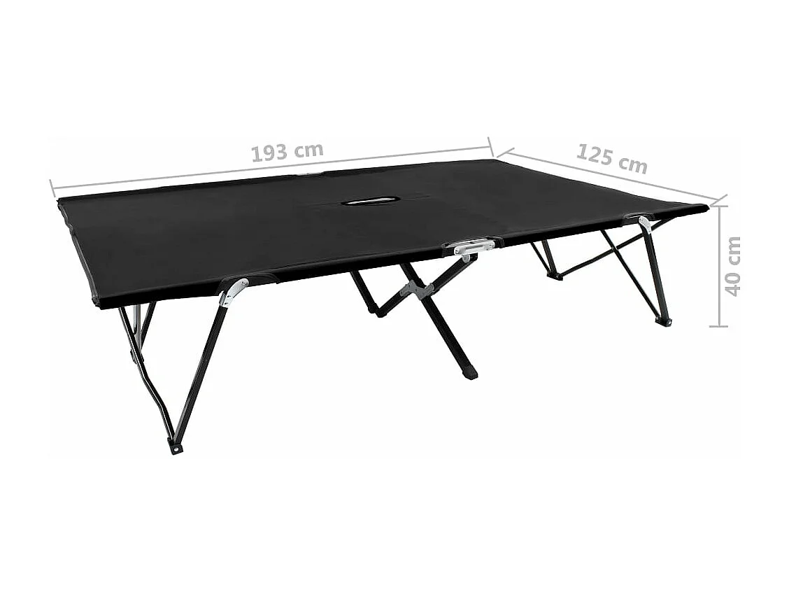 Lit de camping double noire 193 x 125 x 40 cm 02_0012791