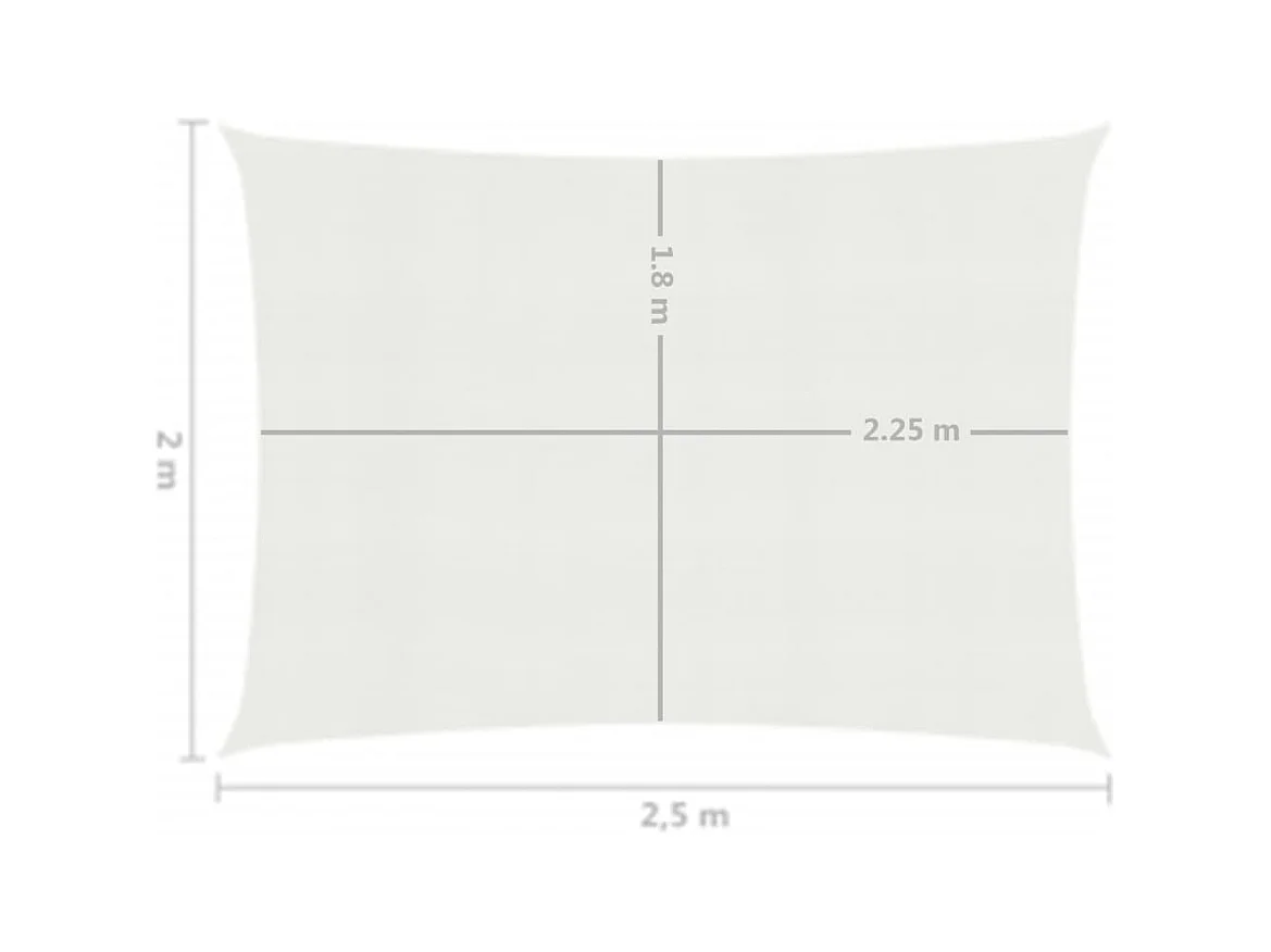Voile d'ombrage 160 g/m² blanche 250 x 200 x 200 cm 02_0009004