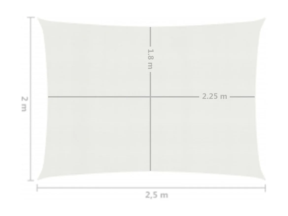 Voile d'ombrage 160 g/m² blanche 250 x 200 x 200 cm 02_0009004