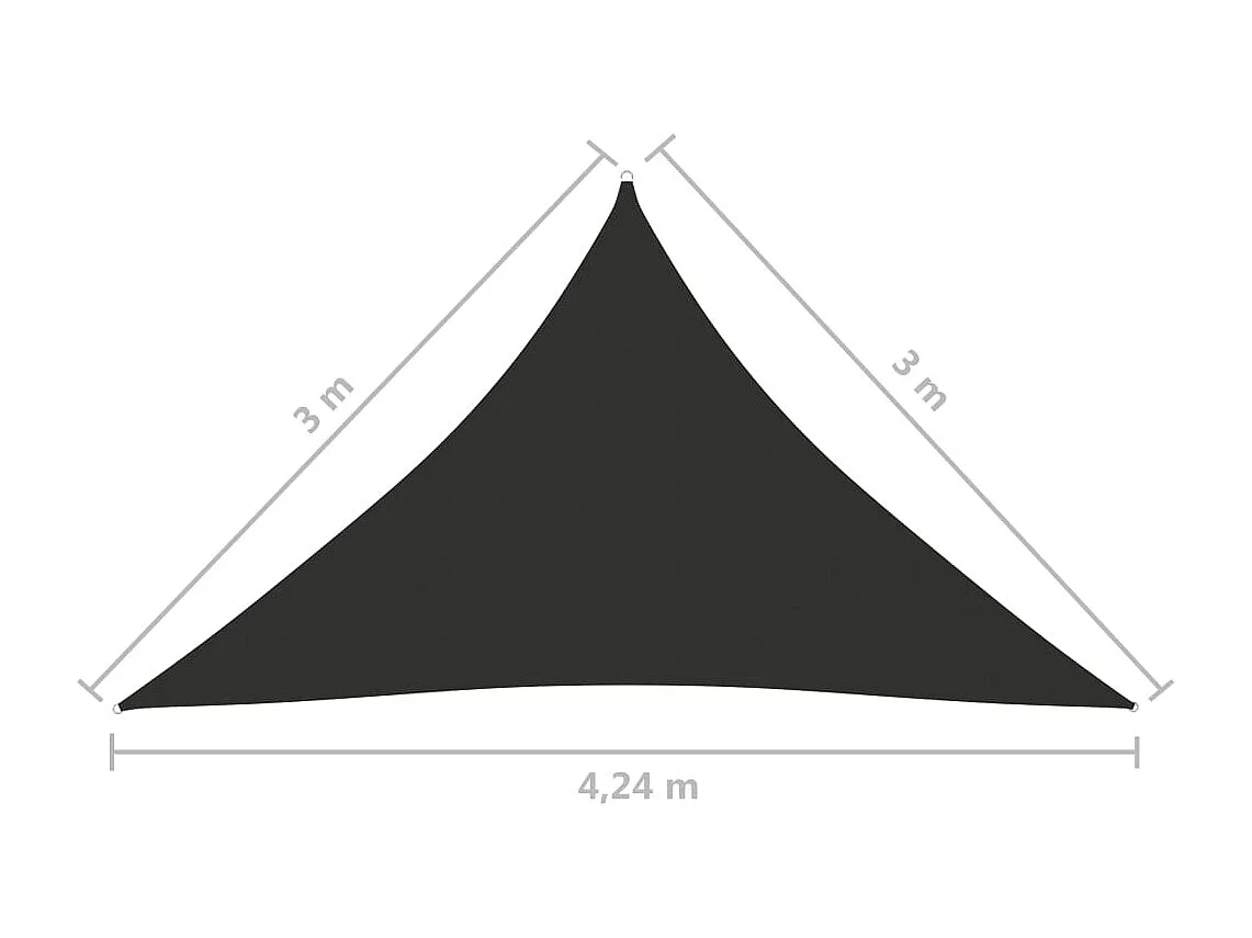 Toldo vela parasol triangular tejido Oxford 3 x 3 x 4,24 m antracita 02_0009832