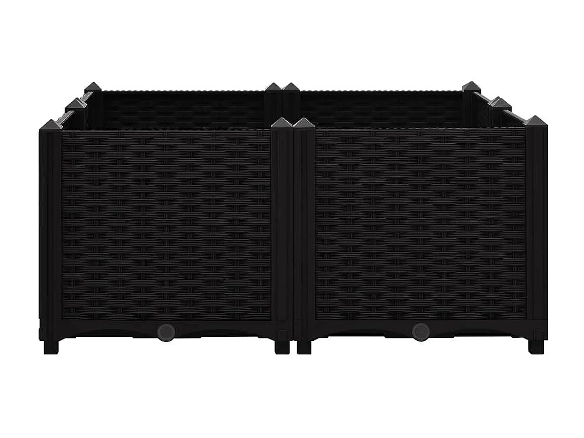 Jardinière lit surélevé plantes noire 80 x 80 x 38 cm 02_0000959