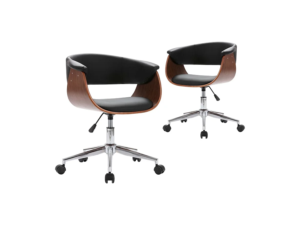 Lot de 2 chaises de salle à manger cuisine design contemporain synthétique noir CDS020812