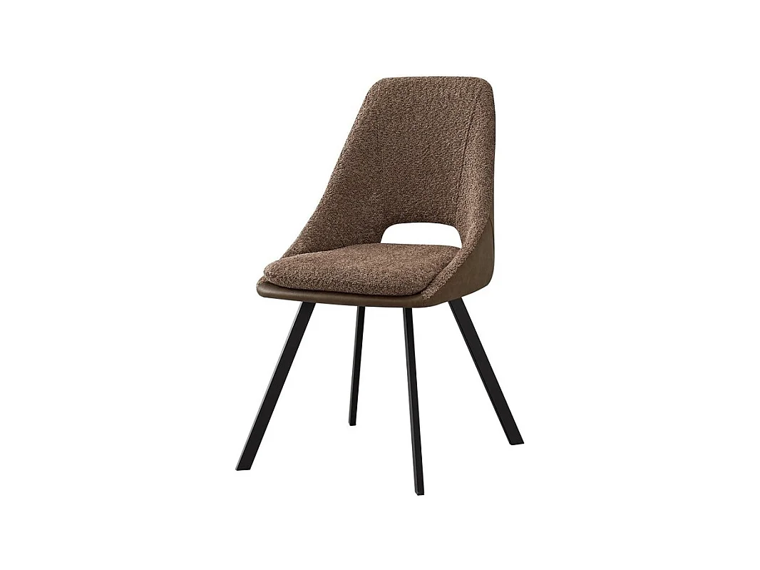 Stoel met Bouclé bekleding voor eetkamer in de kleur Zand. Collectie FILOU