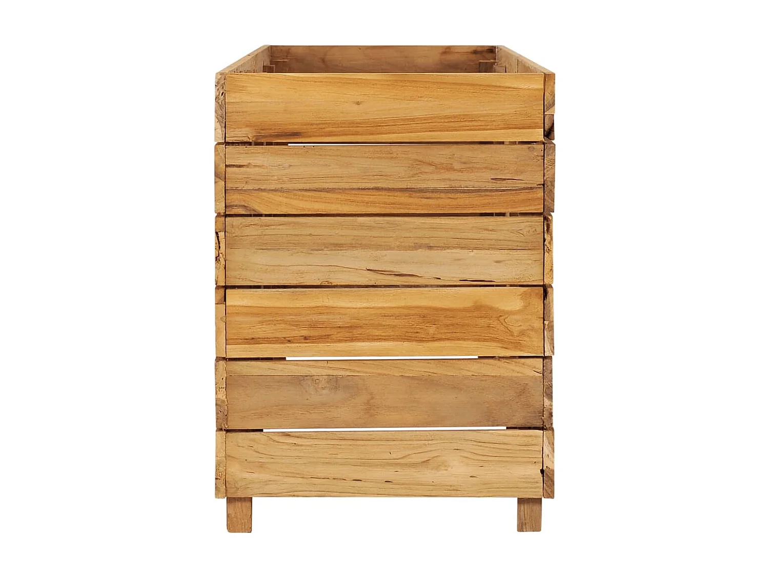 Canteiro elevado plantas flores jardim 150 x 40 x 55 cm madeira teca reciclada e aço 02_0000913