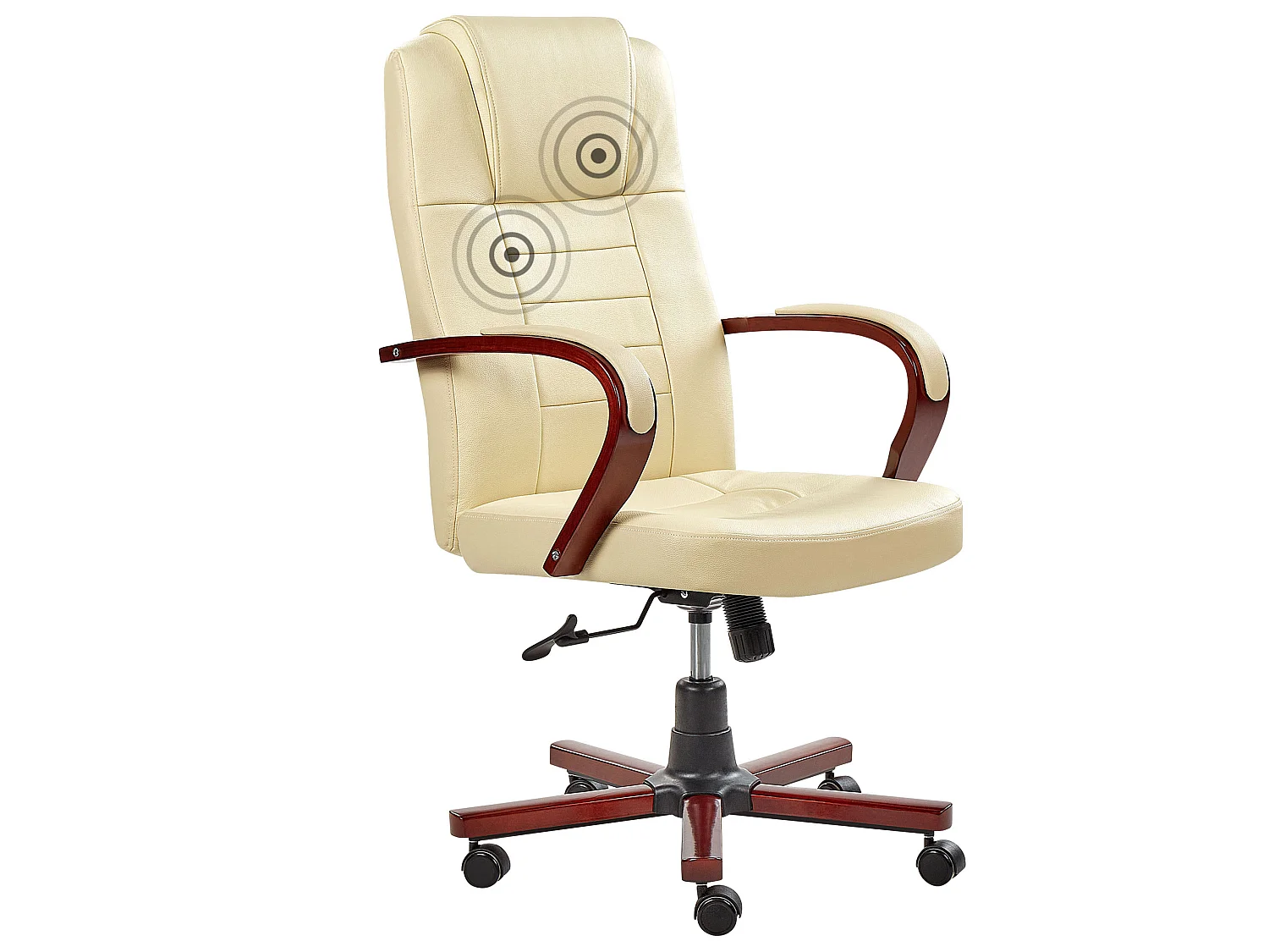 Massagestuhl DIAMOND mit Heizung Echtleder Beige