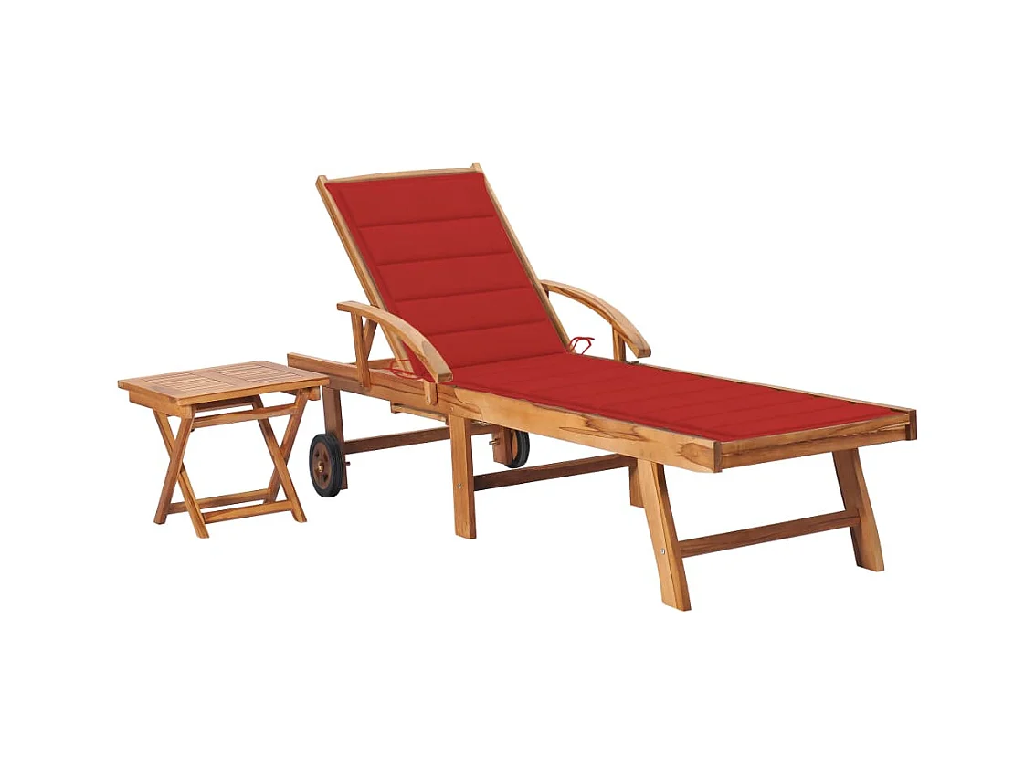 Transat chaise longue bain bois marron 195 x 59.5 x 52.5 cm 02_0012652