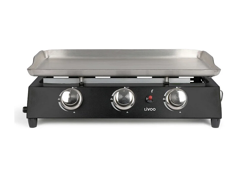 Plancha Gaz Livoo 7200W Roestvrij Staal Zwart - DOC249