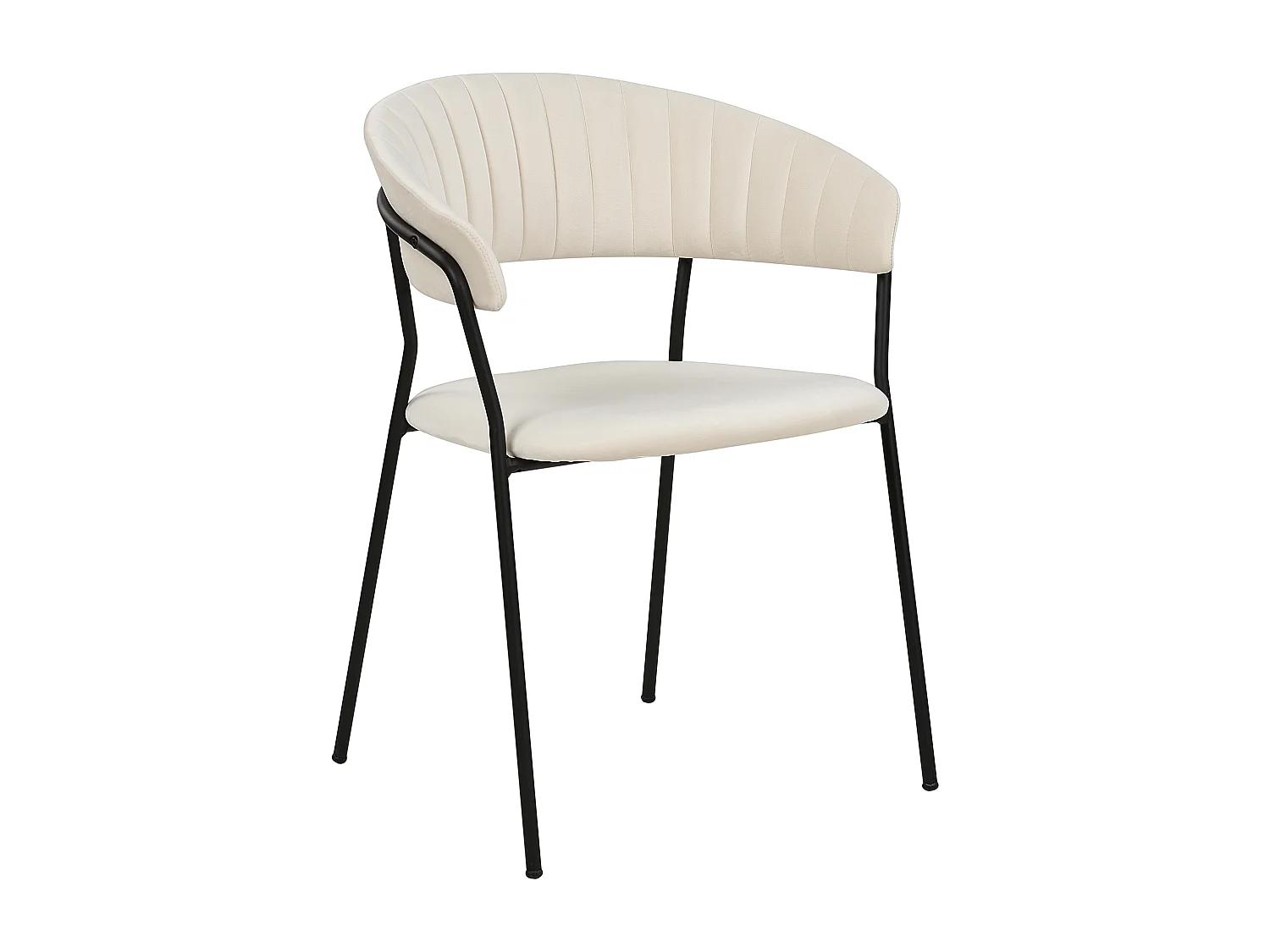 Set van 2 eetkamerstoelen MARIPOSA Fluweel Crème