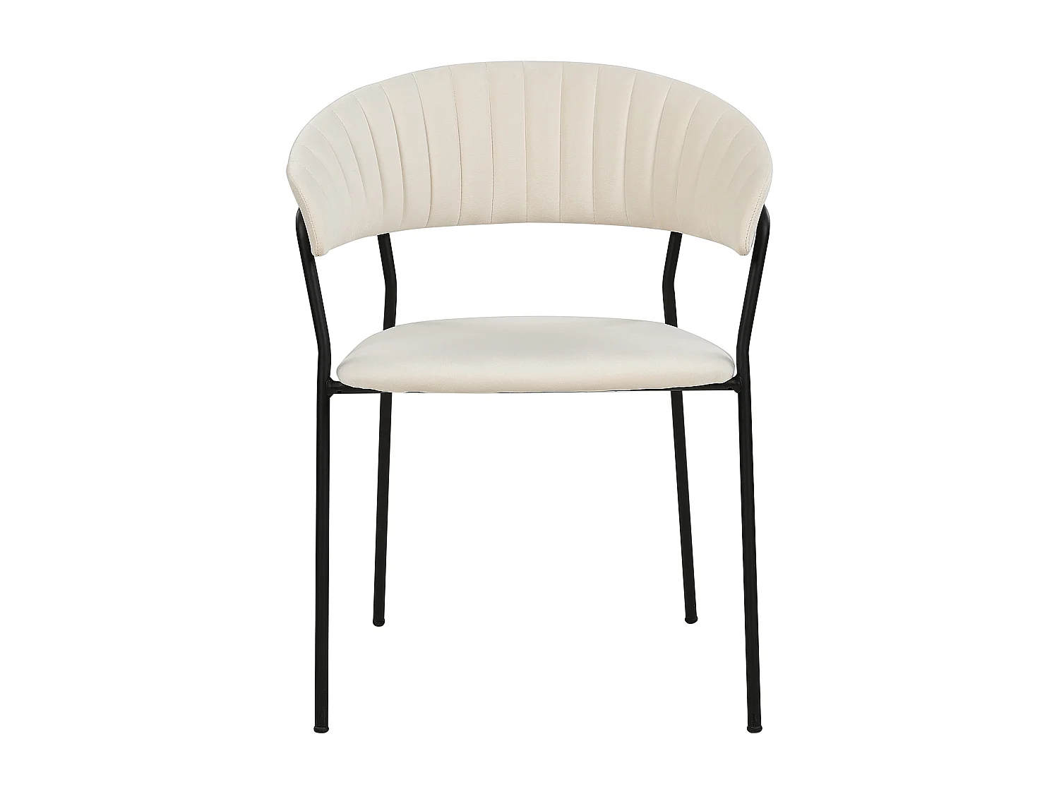Set van 2 eetkamerstoelen MARIPOSA Fluweel Crème