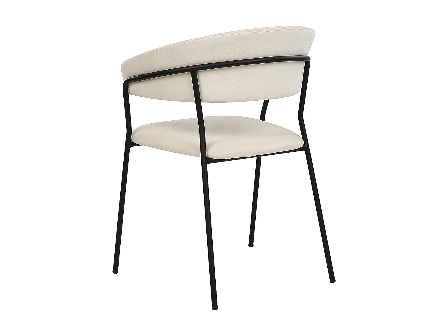 Esszimmerstuhl 2er Set MARIPOSA Samtstoff Creme