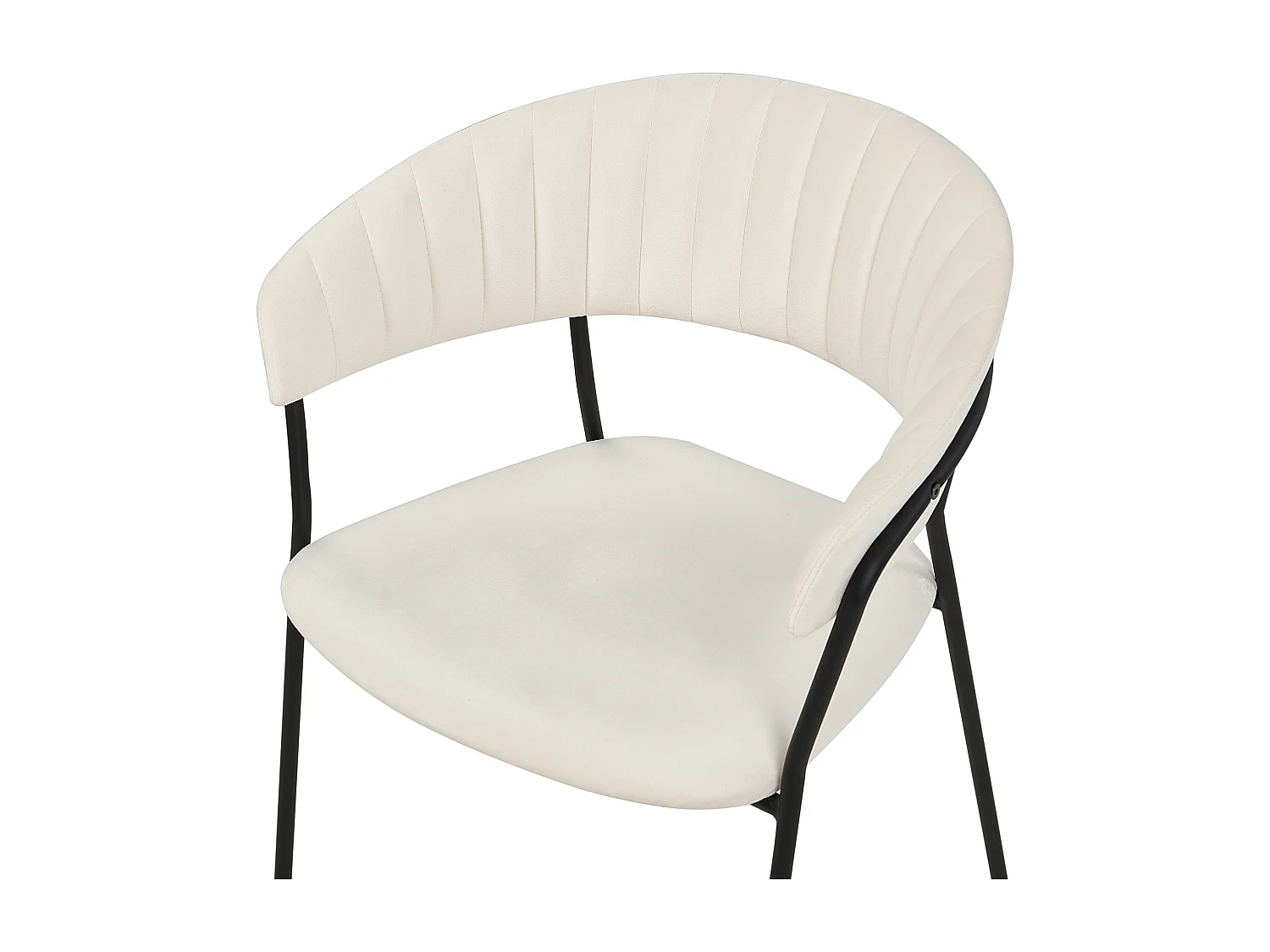 Esszimmerstuhl 2er Set MARIPOSA Samtstoff Creme