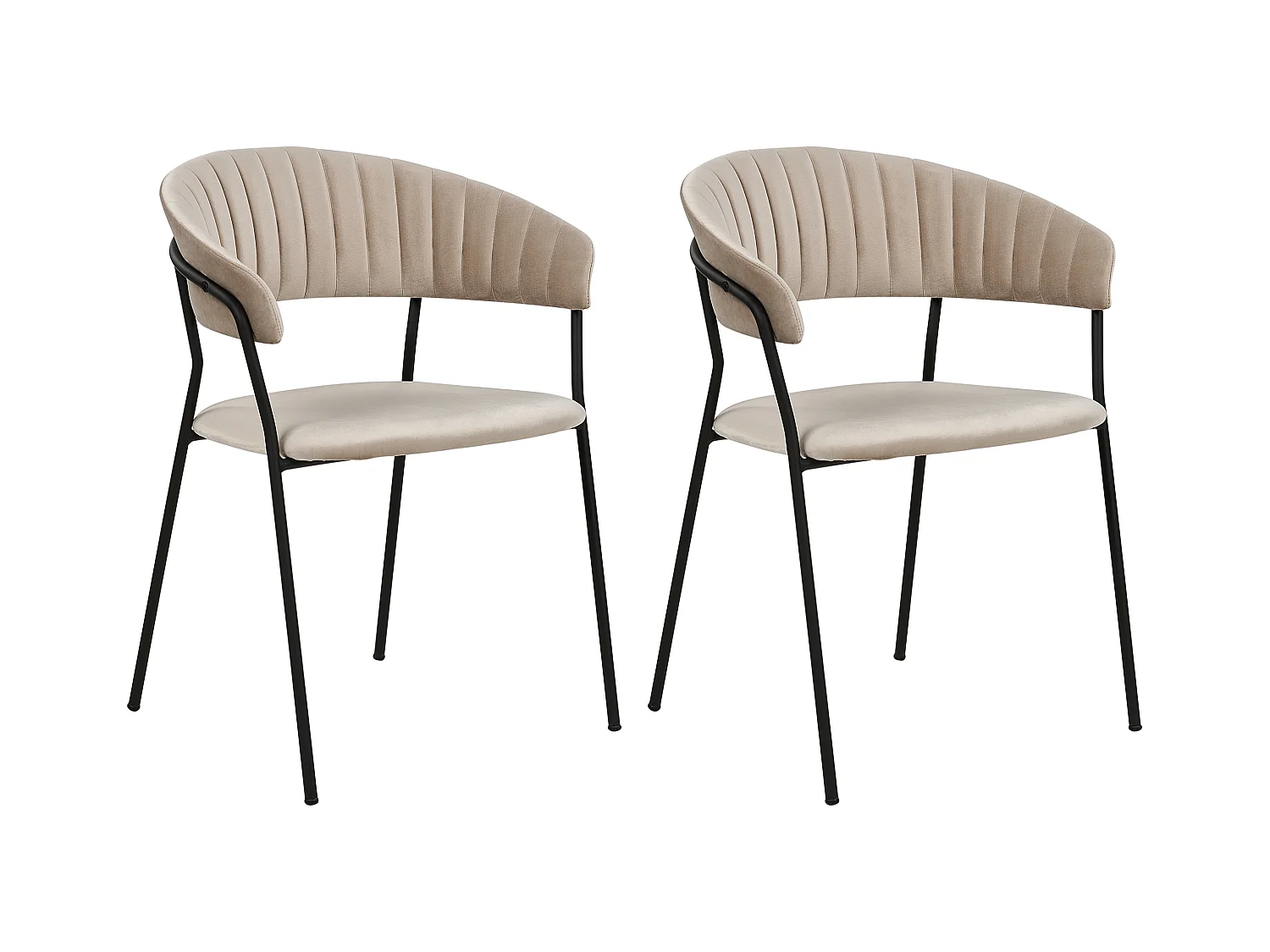 Set van 2 eetkamerstoelen MARIPOSA Fluweel Taupe