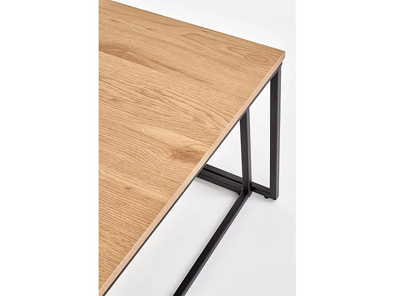 Set de 2 tables basses - chêne doré/Noir