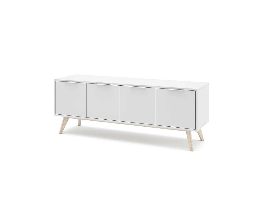 Meuble TV 4 portes Blanc - UNIVERSITE