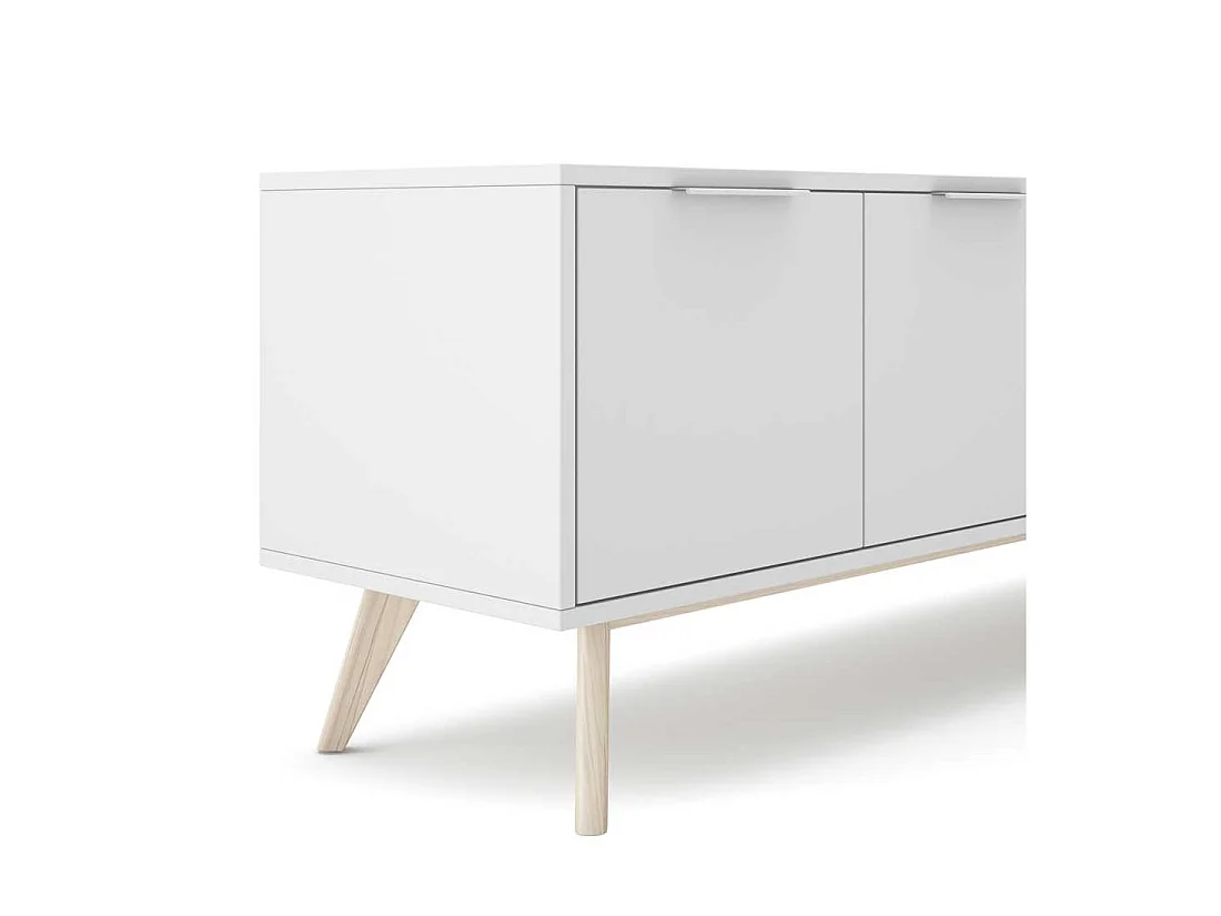 Meuble TV 4 portes Blanc - UNIVERSITE