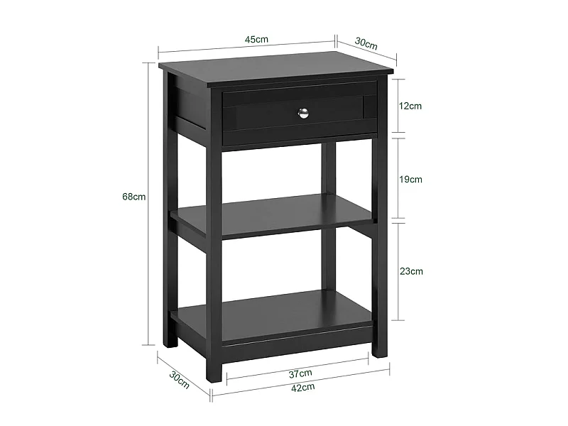 SoBuy comodino, conjunto de 2 criados-mudos, Conjunto de 2 mesas de cabeceira FBT46-SCH