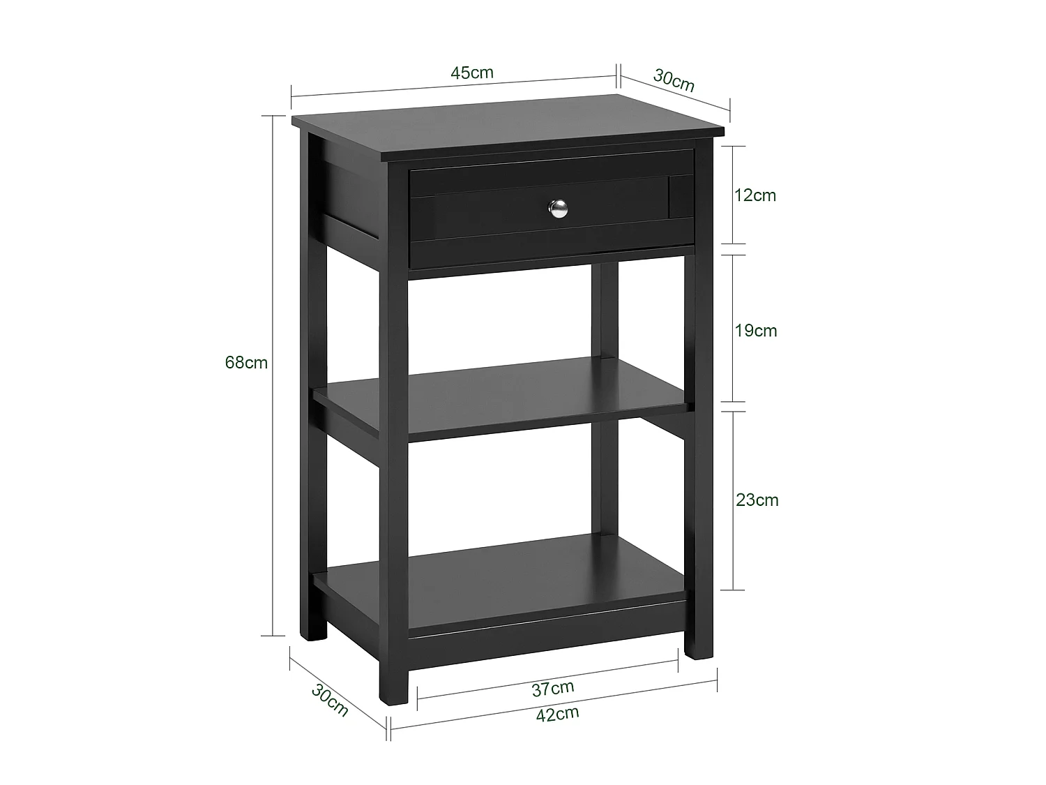 SoBuy comodino, conjunto de 2 criados-mudos, Conjunto de 2 mesas de cabeceira FBT46-SCH