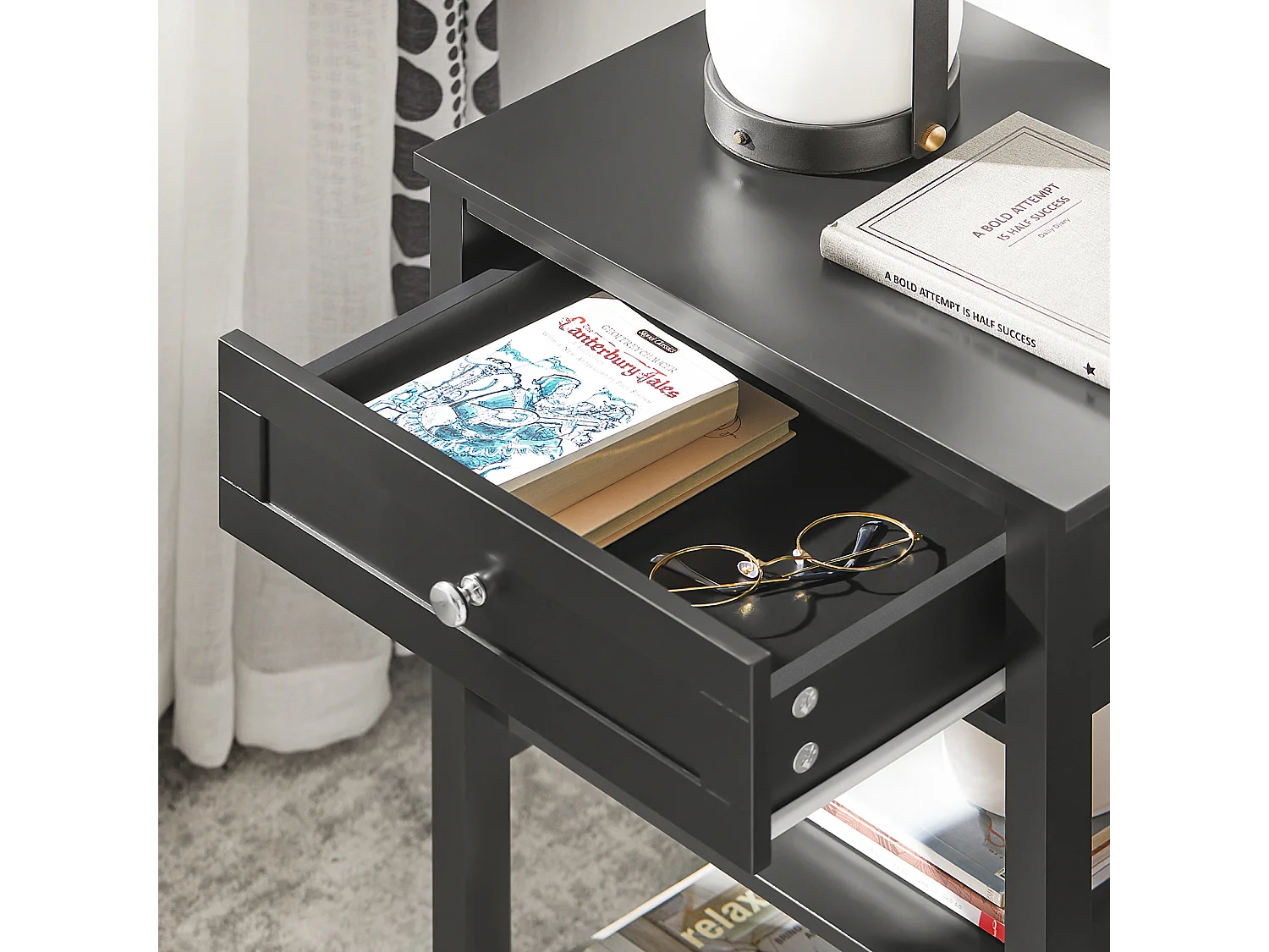 SoBuy comodino, conjunto de 2 criados-mudos, Conjunto de 2 mesas de cabeceira FBT46-SCH