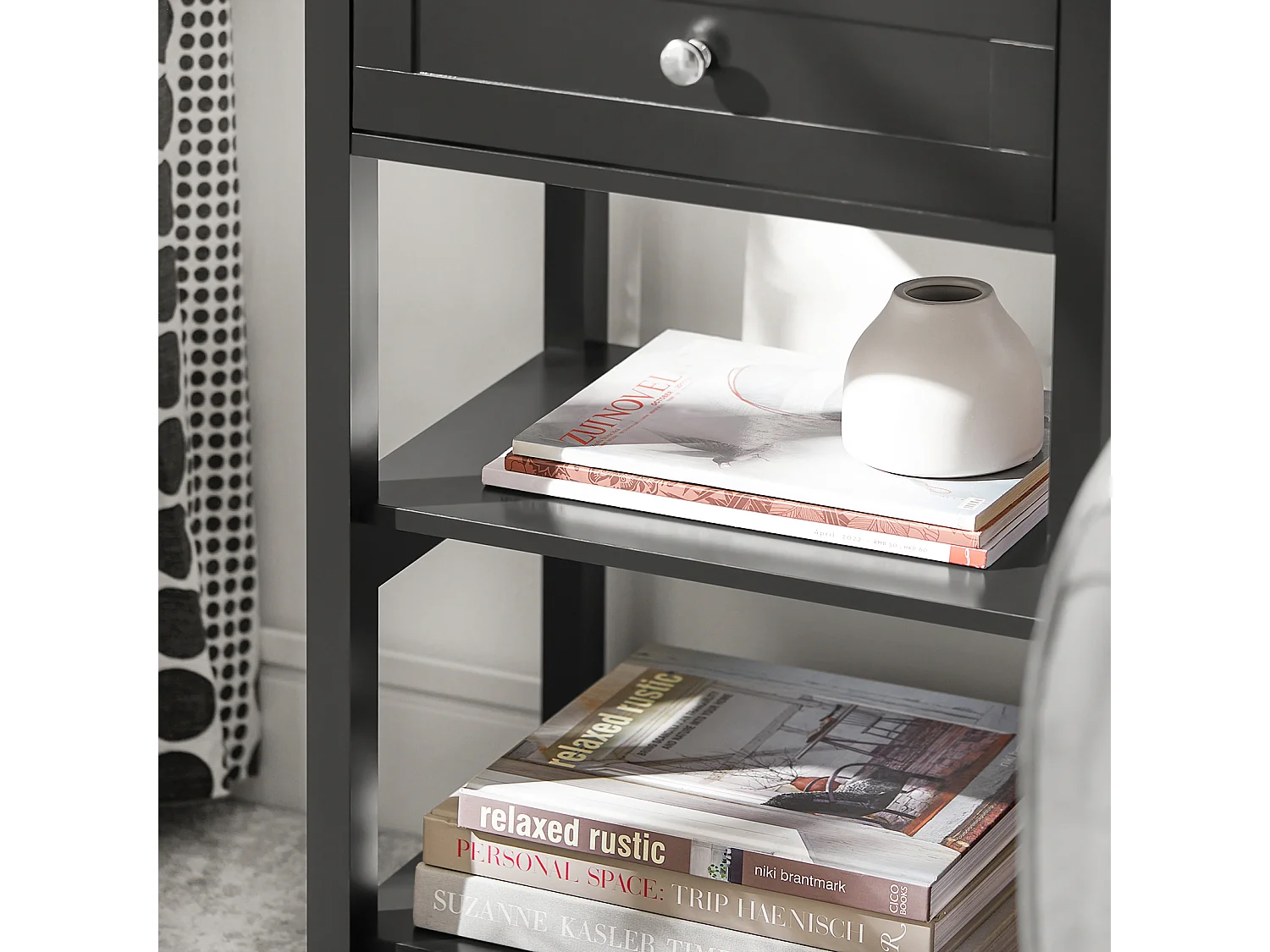 SoBuy comodino, conjunto de 2 criados-mudos, Conjunto de 2 mesas de cabeceira FBT46-SCH