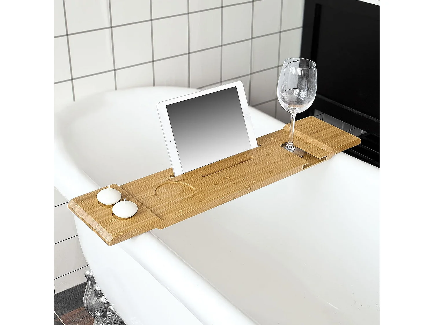 Badewannenablage FRG104-N 70 x 1 x 16 cm Natur