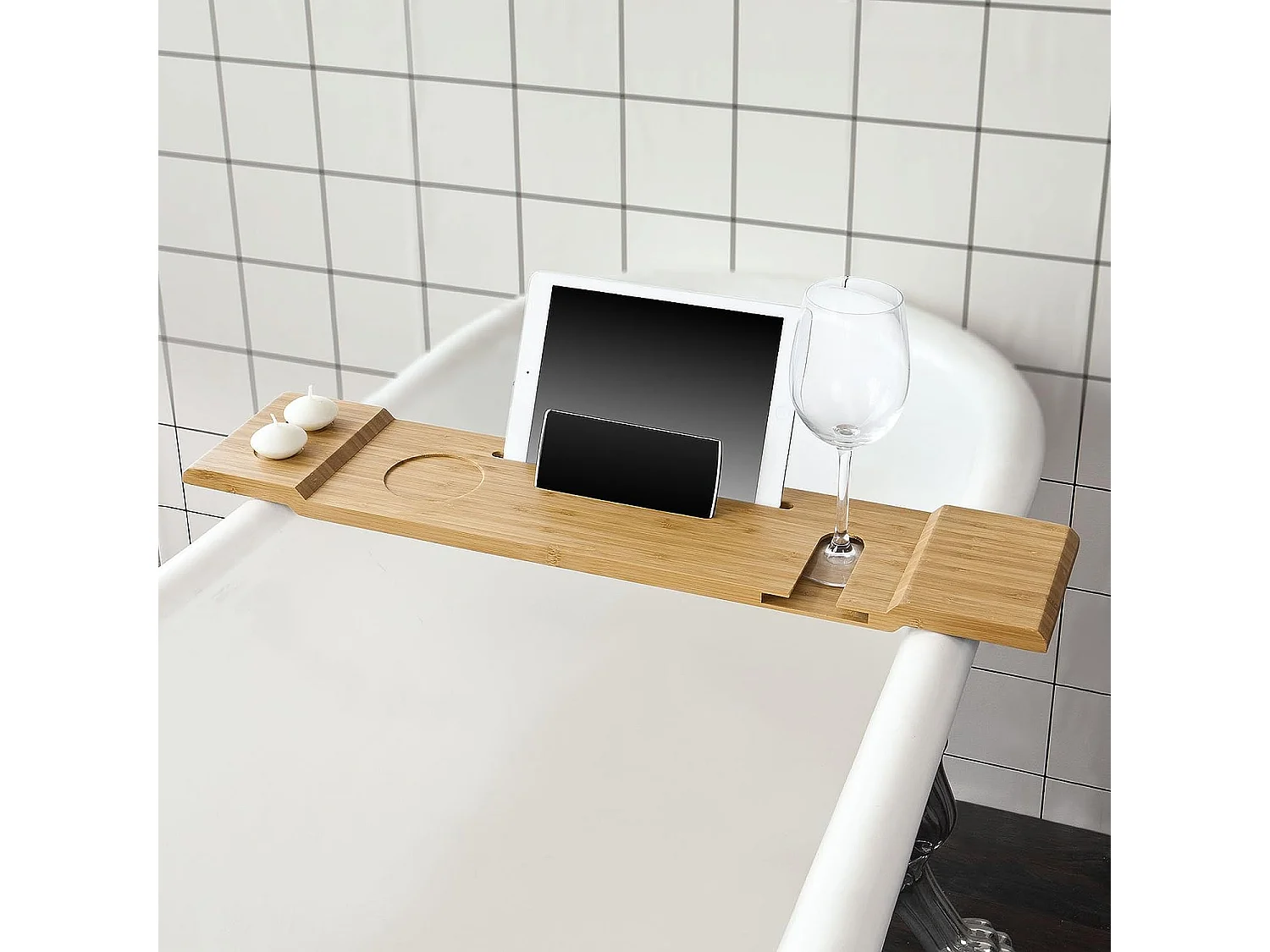 Badewannenablage FRG104-N 70 x 1 x 16 cm Natur