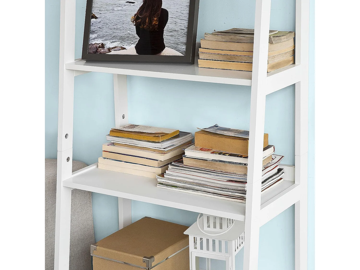 Estantería en Escalera de Madera, Estanterías Librerias, Estanterias de Diseño, FRG116-W SoBuy ES