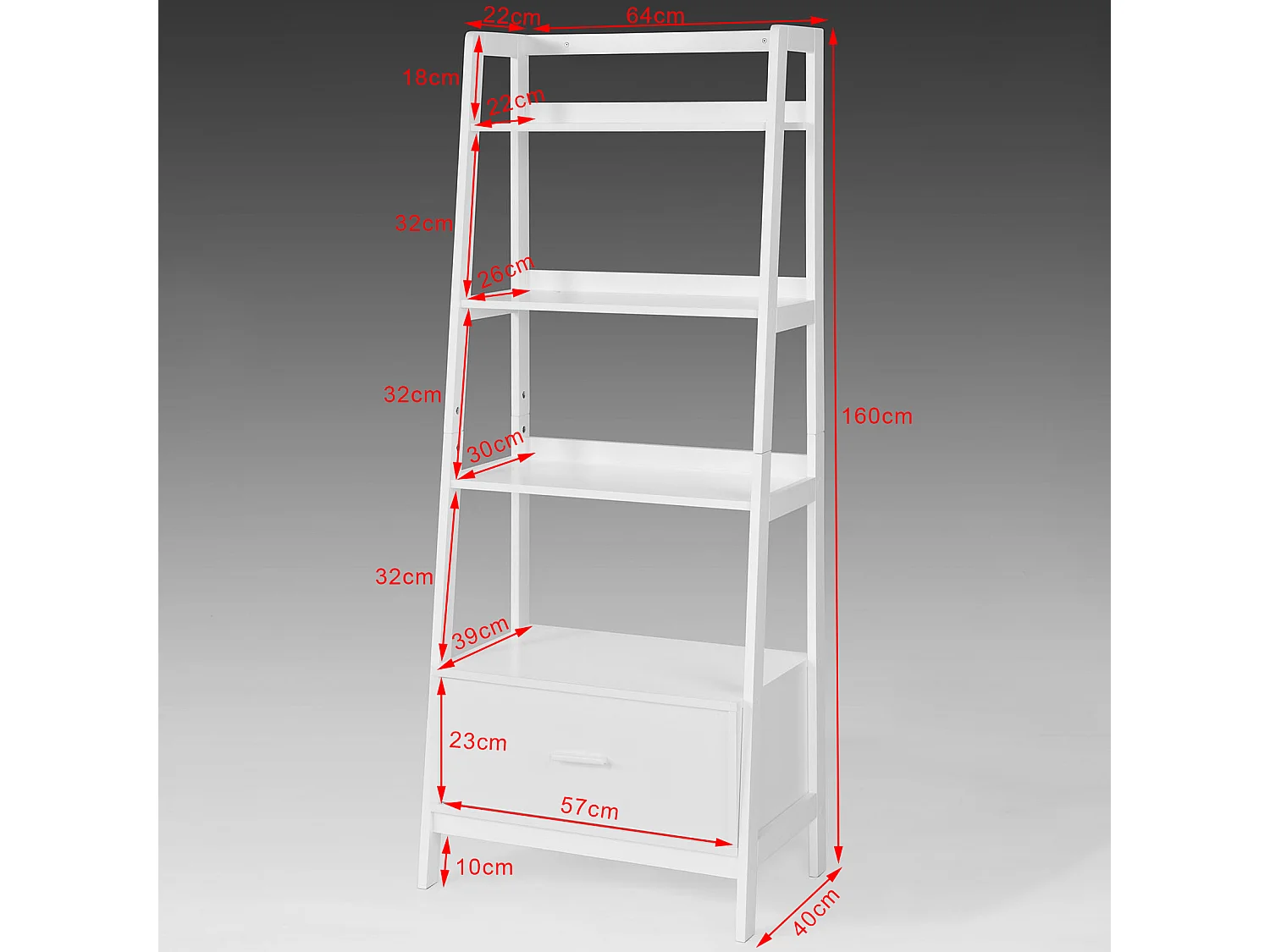 Estantería en Escalera de Madera, Estanterías Librerias, Estanterias de Diseño, FRG116-W SoBuy ES
