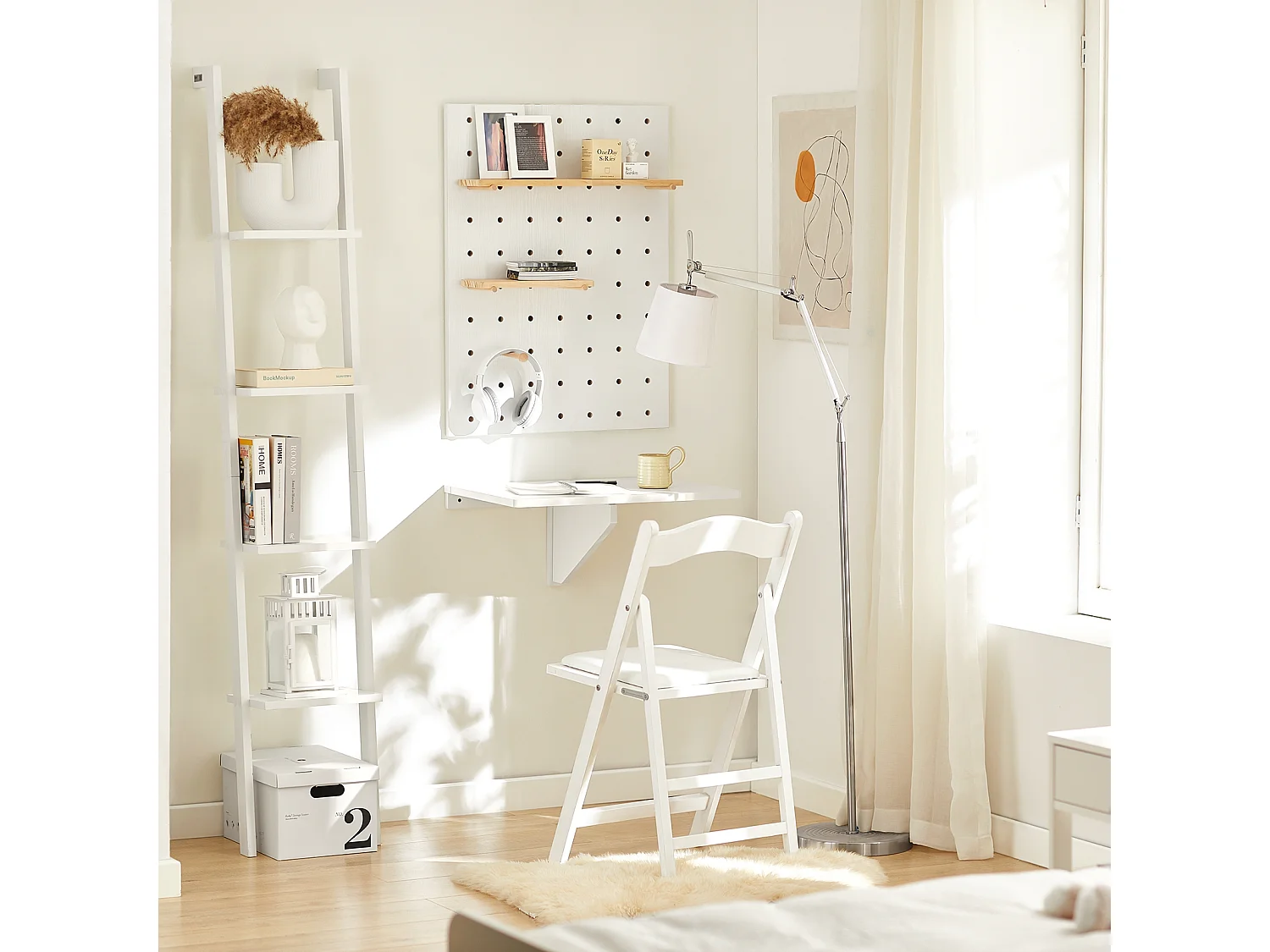 SoBuy Tavolo Pieghevole a Muro scrivania Tavolo per Computer Tavolo da Cucina Bianco FWT03-W