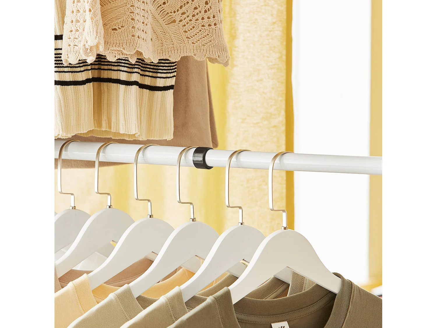 SoBuy Cabina Armadio Guardaroba componibile, Altezza e Lunghezza Regolabile Altezza :138-235cm Bianco KLS03-W