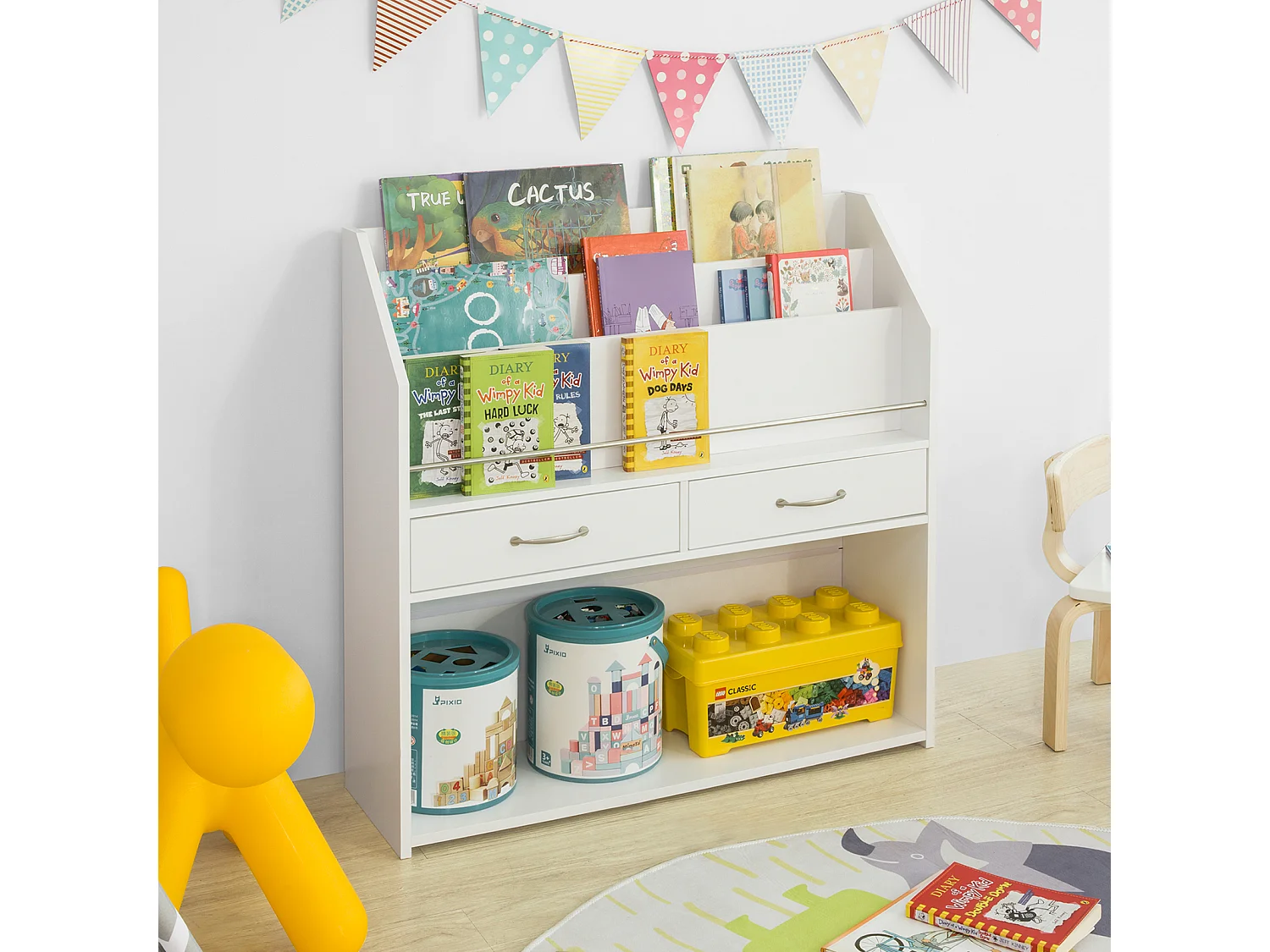 Meuble Sous-lavabo Meuble Sous-vasque À 2 Étages Et 2 Portes, BZr40-w