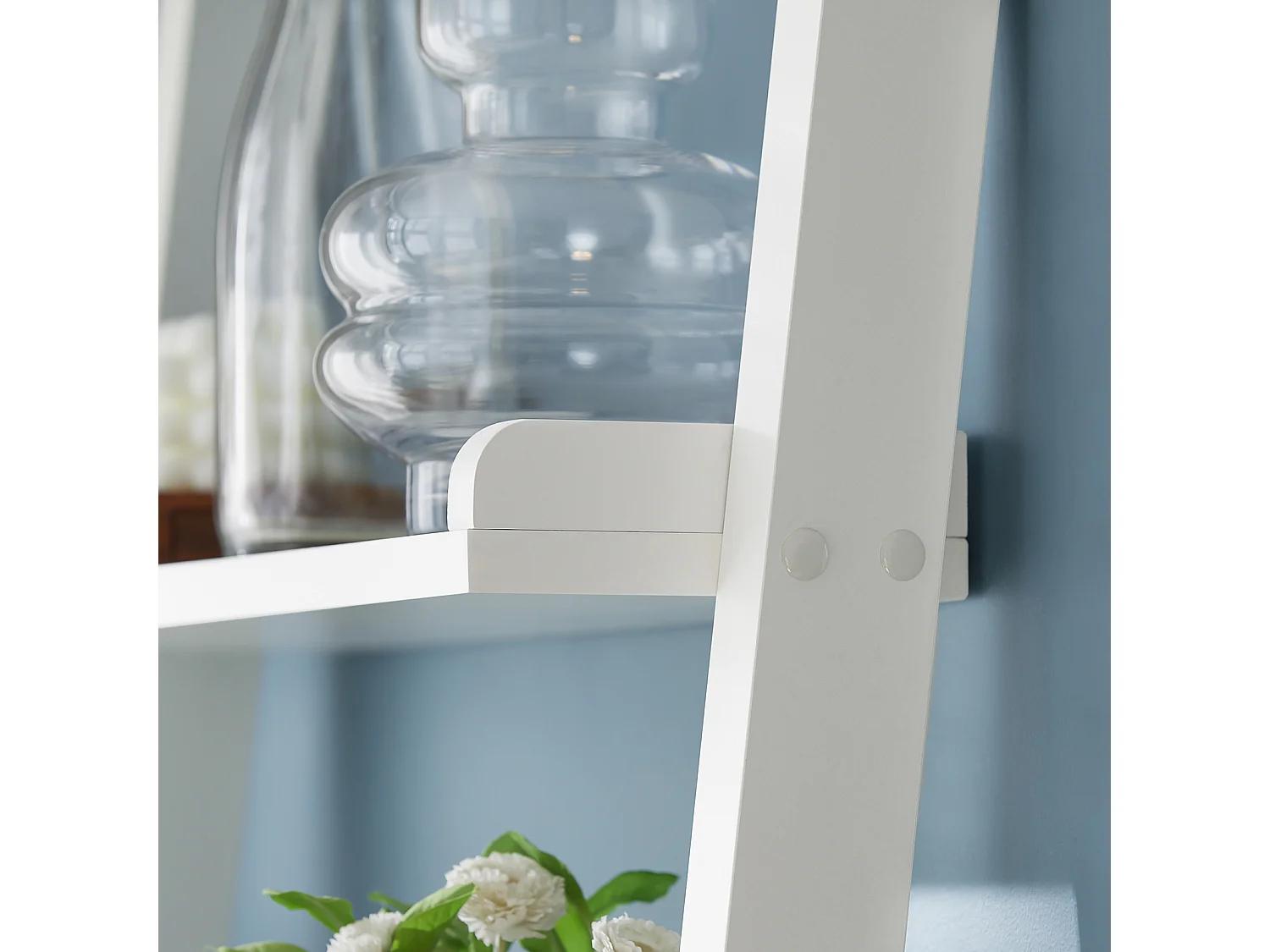 SoBuy Scaffale a scala,Librerie, Scaffale da angolo Bianco FRG17-W