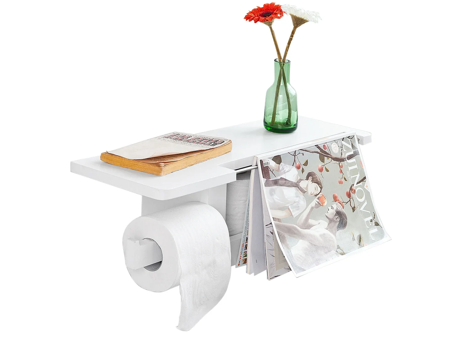 Portarrollos Papel Higiénico con Almacenamiento Teléfono Móvil Estante de Almacenamiento  FRG175-W SoBuy ES