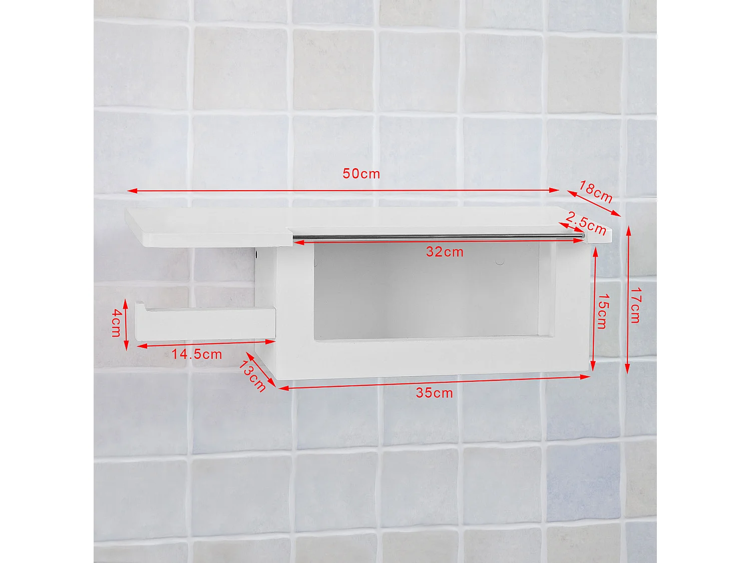 Portarrollos Papel Higiénico con Almacenamiento Teléfono Móvil Estante de Almacenamiento  FRG175-W SoBuy ES