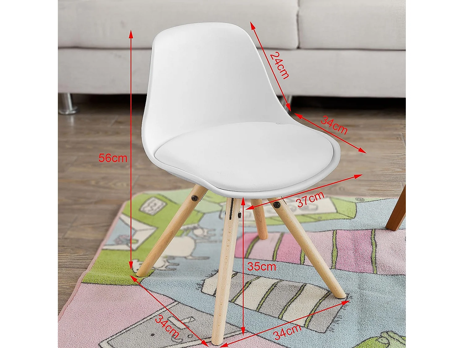 Kinderstuhl FST46-W 37 x 56 x 34 cm Weiß