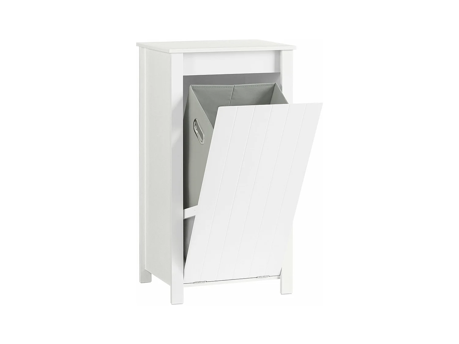 SoBuy BZR100-W Armoire à Linge, Corbeille à Linge, Meuble Bas de Salle de Bain, Meuble de Rangement avec 1 Panier à Linge Amovible, Blanc