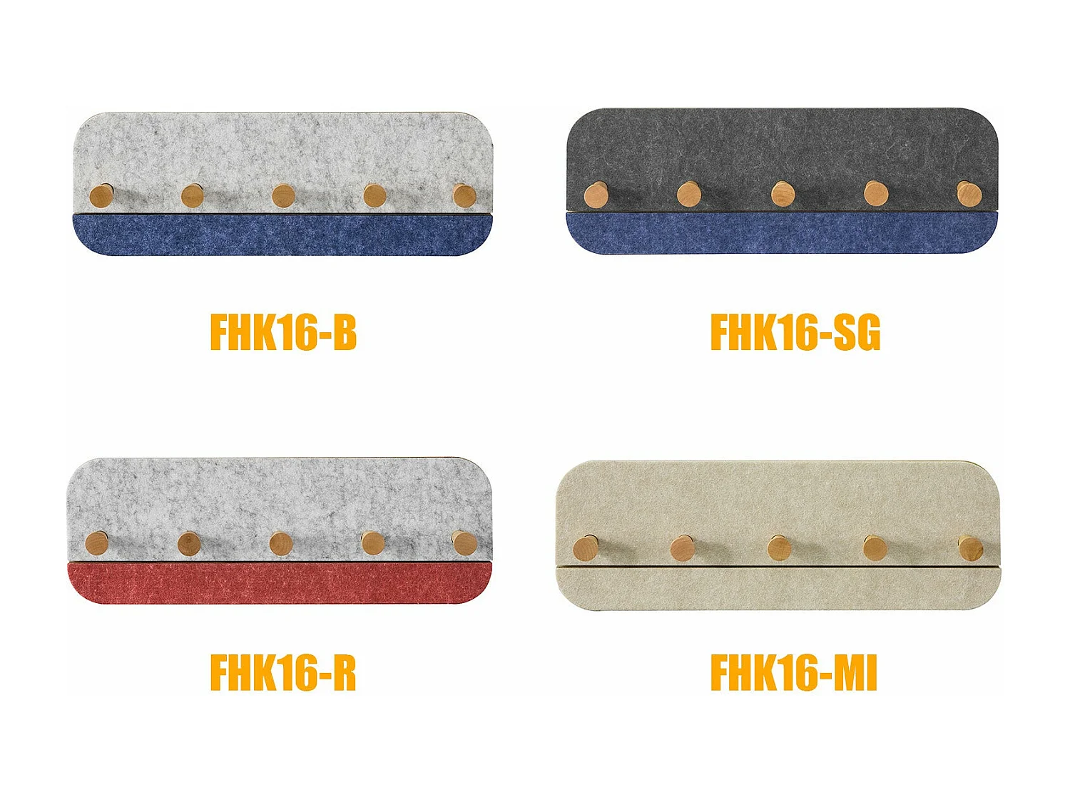 Półka na ścianę z 5 haczykami, Wieszak FHK16-R