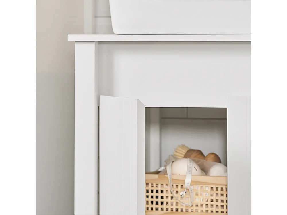 Mobile Sottolavabo Mobile Bagno Mobiletto Per Lavandino Bagno Bianco 60x34x65,5cm BZR101-W SoBuy