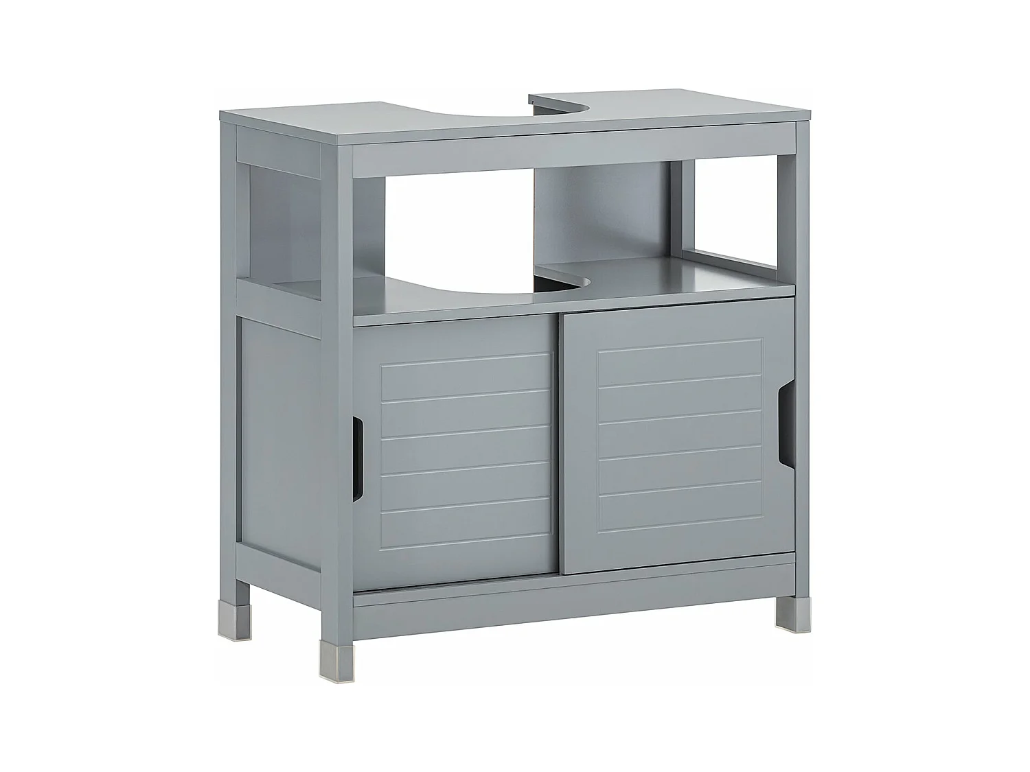 SoBuy RG128-II-SG Meuble sous lavabo Meuble sous évier Meuble de Salle de Bain sous lavabo Housse Colonne lavabo Anti-humidité, Gris