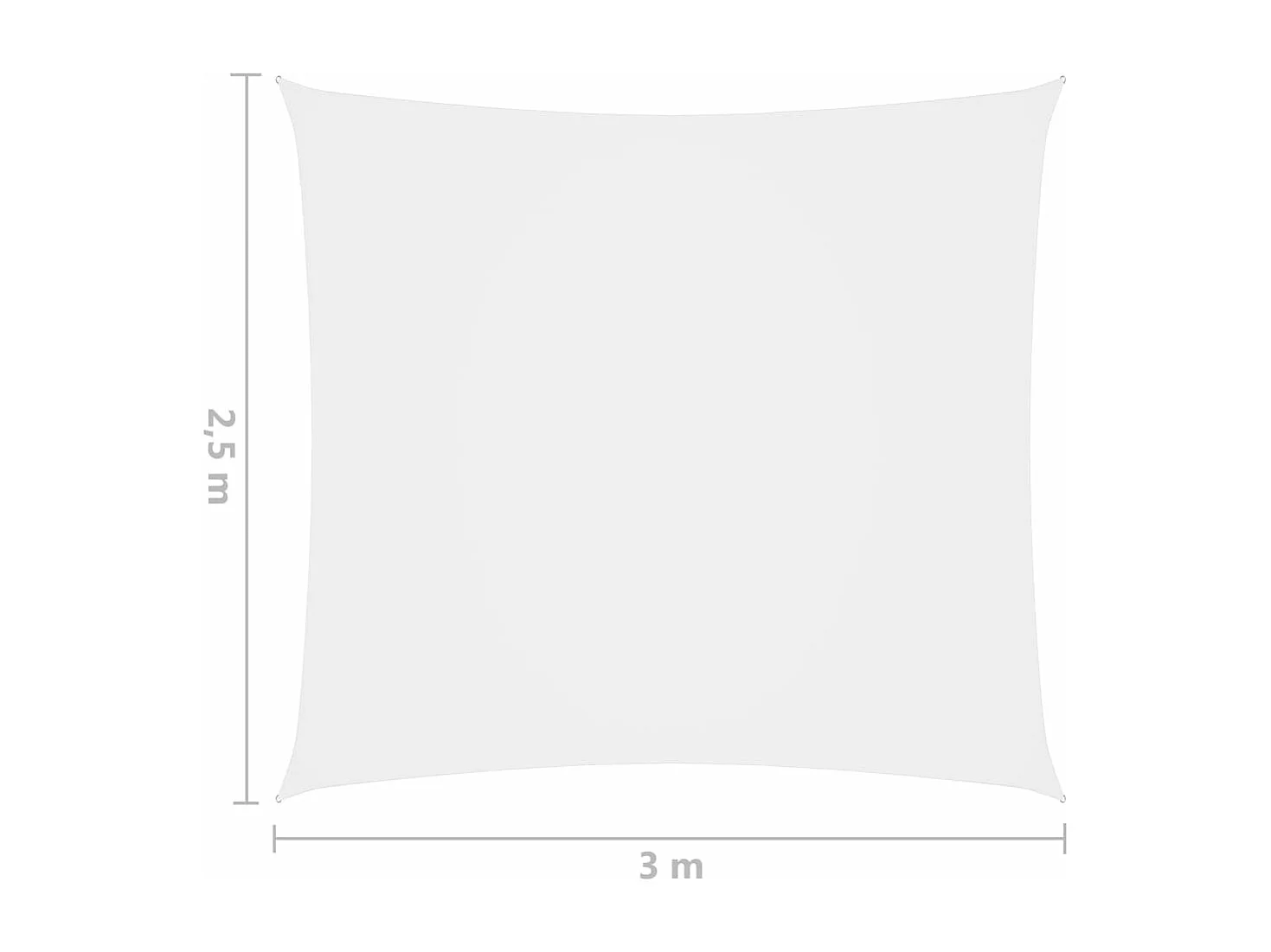 Voile toile d'ombrage parasol tissu blanche 250 x 300 x 300 cm 02_0009550