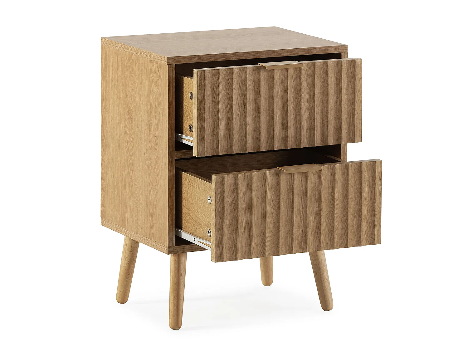 Comodino Lluvia 2 cassetti color rovere