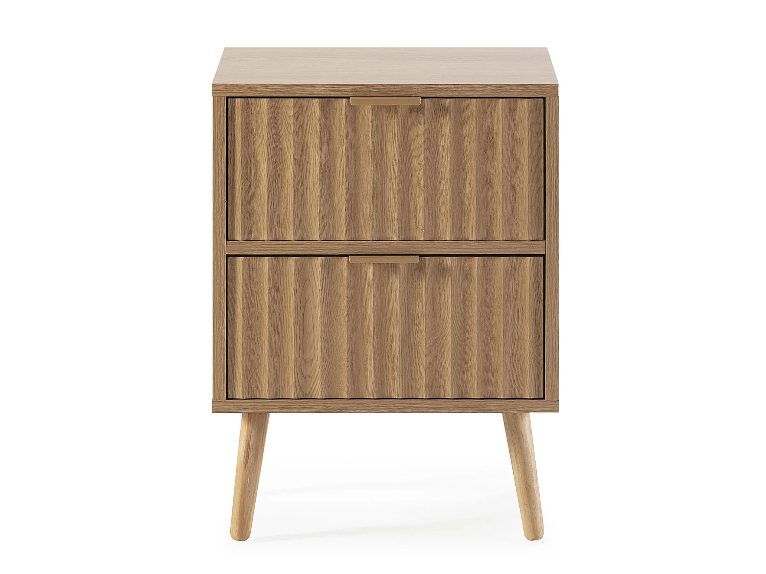 Comodino Lluvia 2 cassetti color rovere