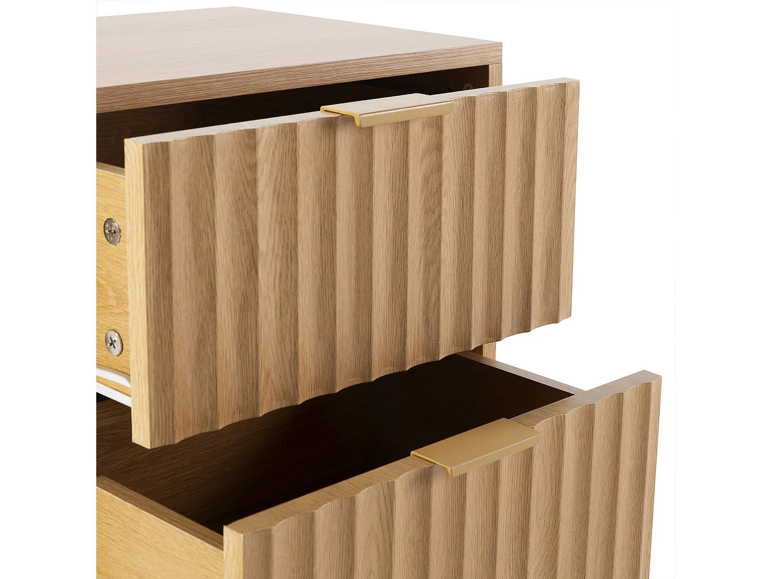 Comodino Lluvia 2 cassetti color rovere