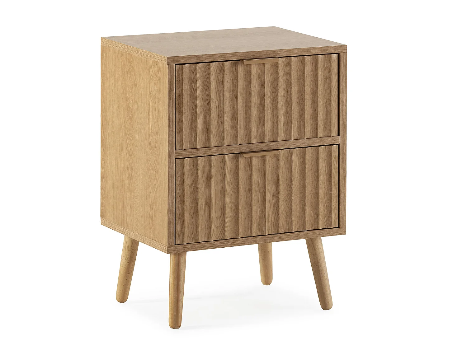 Table de chevet Lluvia 2 tiroirs couleur chêne