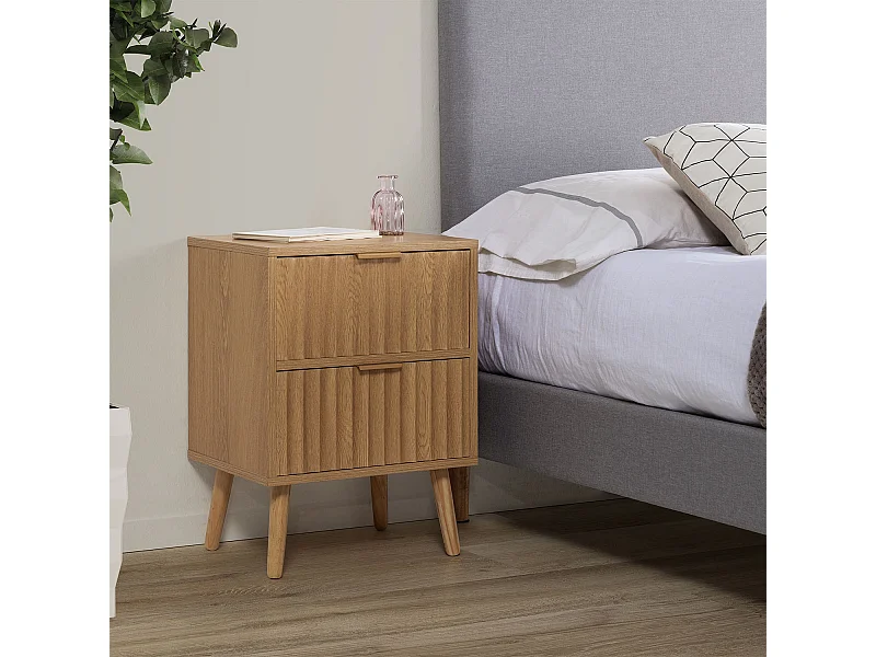 Nachttisch Lluvia 2 Schubladen Eiche farbe