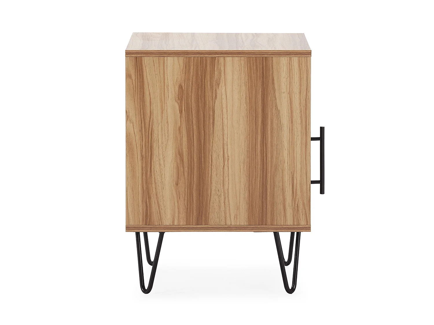 Nachtkastje Alma 1 deur houtkleur, metalen poten