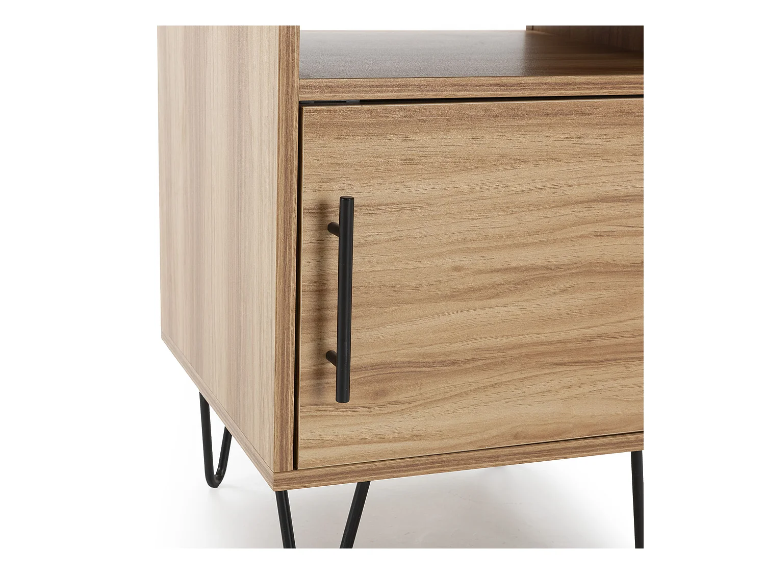 Nachtkastje Alma 1 deur houtkleur, metalen poten