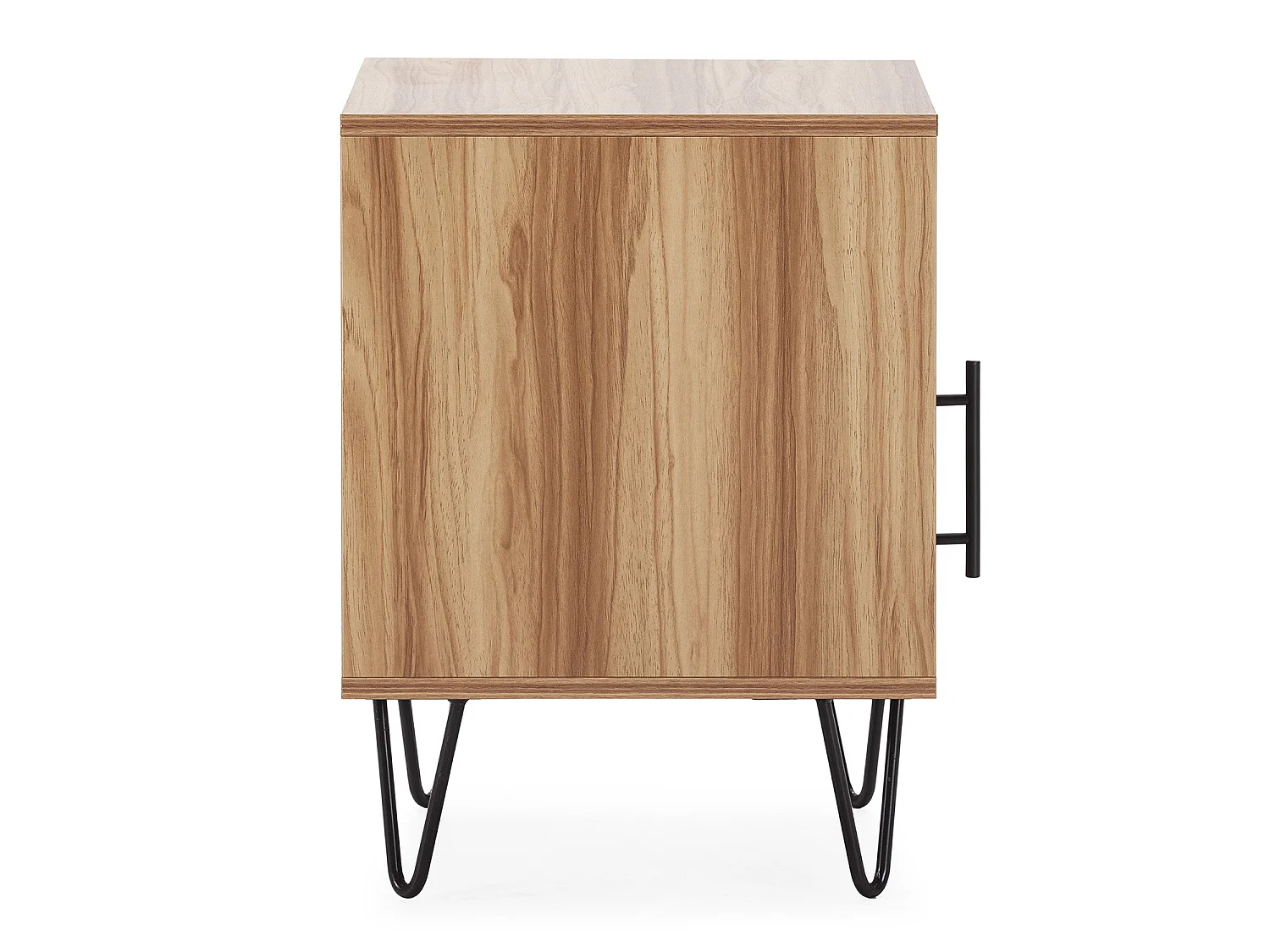 Table de chevet Alma 1 porte coloris bois, pieds métal