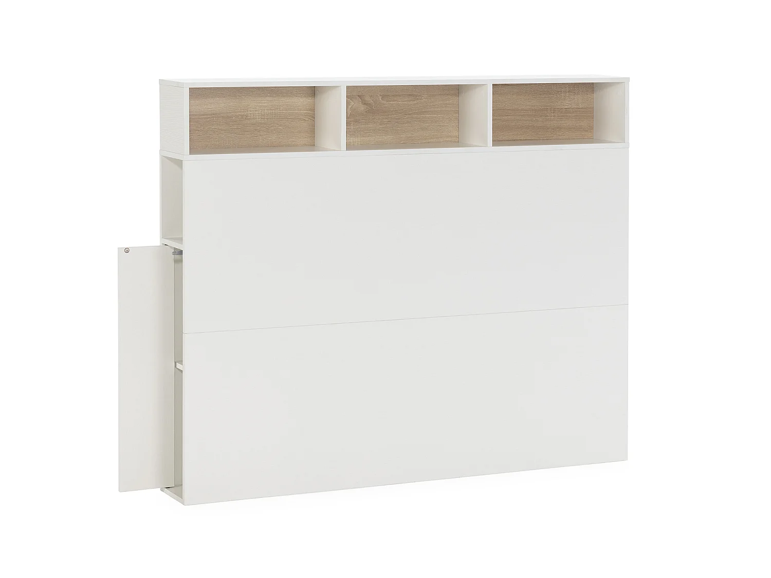 Tête de lit Zeus 165 cm blanc, 2 portes 9 trous