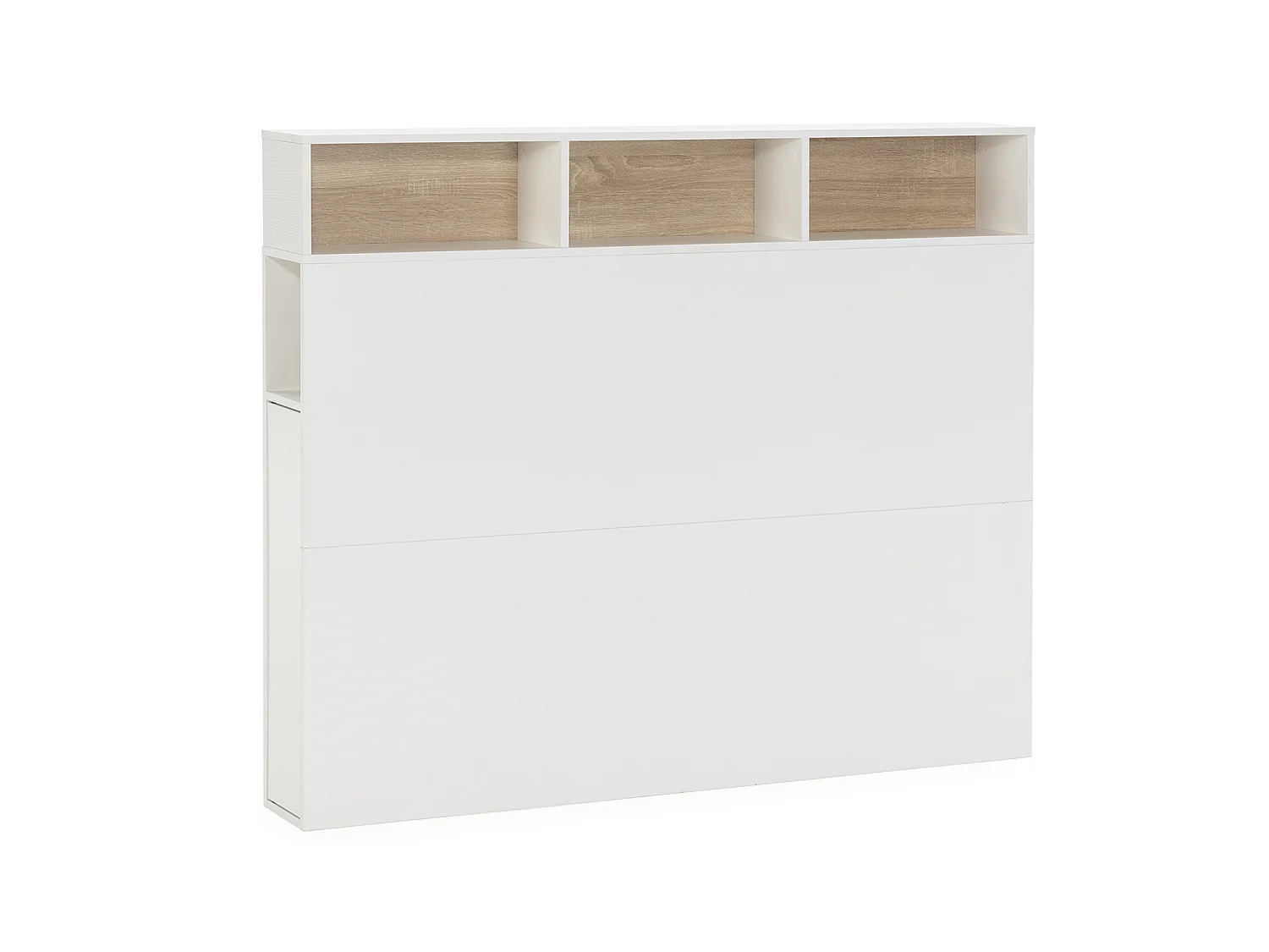 Tête de lit Zeus 145 cm blanc, 2 portes 9 trous